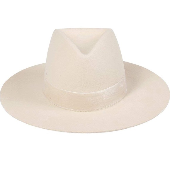 Lack Of Color Rancher Hat 100% Wool in Beige w Velvet Band and Embroidery Detail - Picture 3 of 13